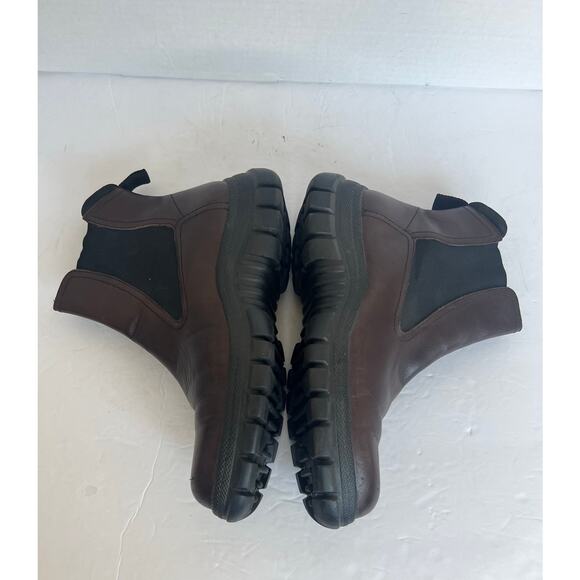 G.H. Bass Morette Leather Brown/Black Chelsea Ankle PullOn Lug Sole Boots Sz 7.5 - Picture 5 of 12